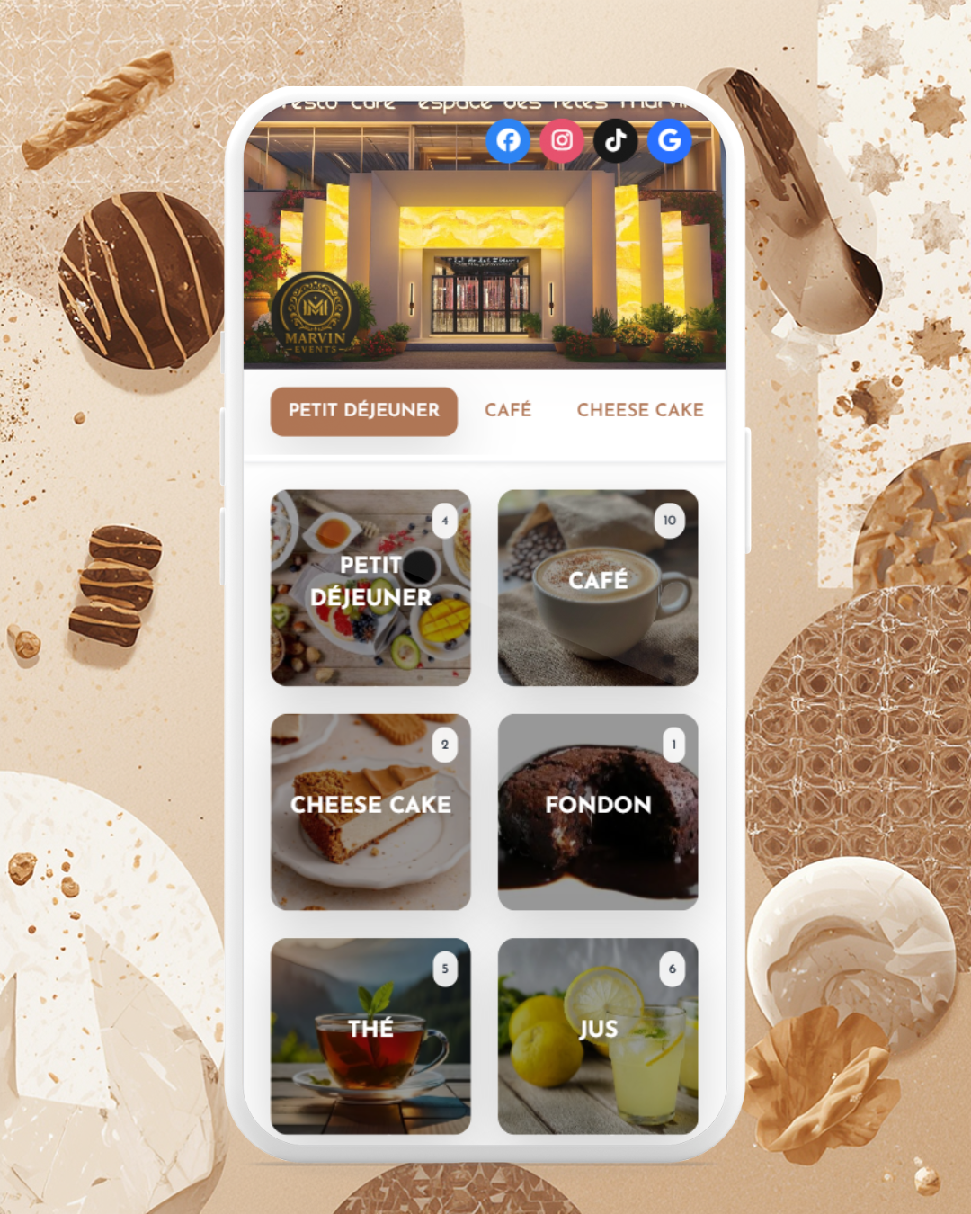 Background - Menu Digital Marvin Events