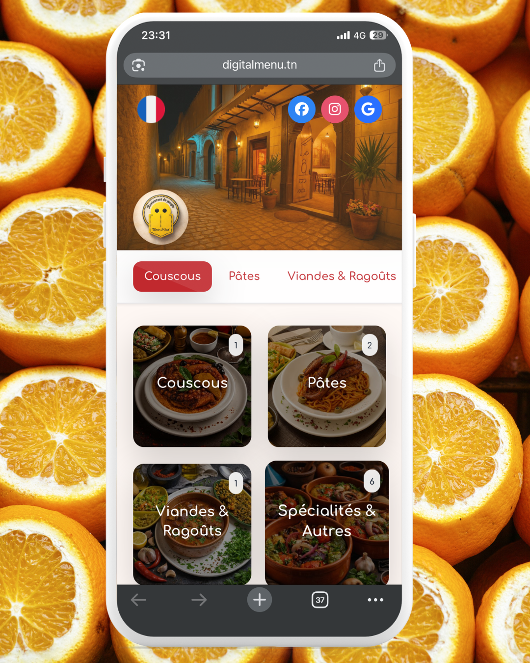 Background - Menu Digital Restaurant Du Peuple Sousse