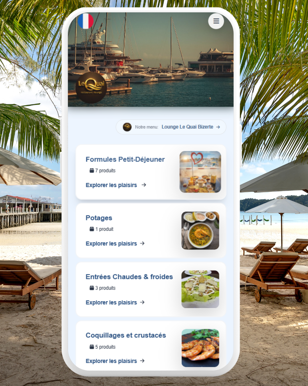 Background - Menu Digital Le Quai Restaurant Bizerte