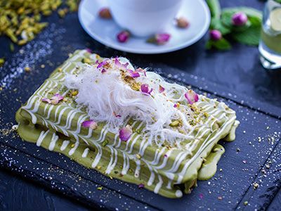 Pistachio waffle