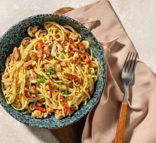 Linguine viande et champignons