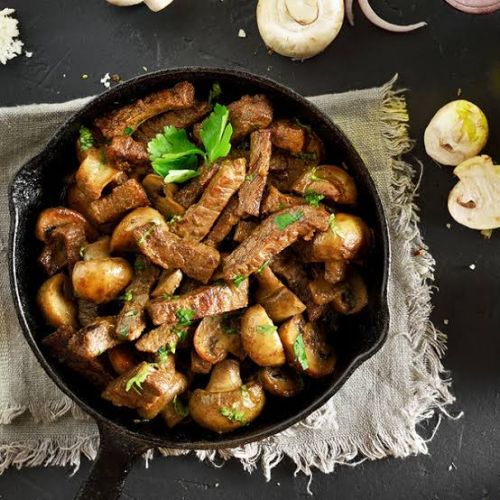 Émincé de boeuf sauce forestière