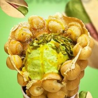 Bubble waffle pistache