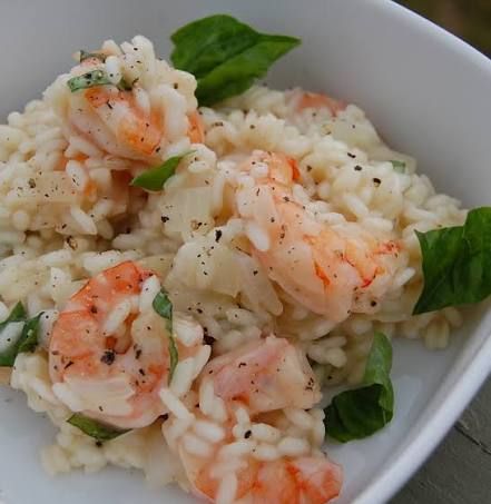 Risotto crevette et parmesan sauce rosé