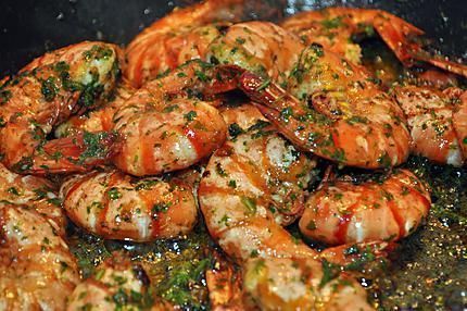Crevettes sautées à l'ail