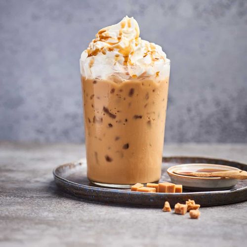 Iced caramel latte