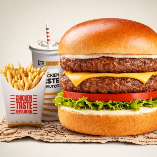 25/ Double beef burger menu