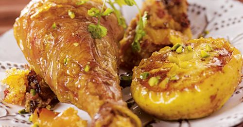 Gigot de poulet farci aux fruits secs