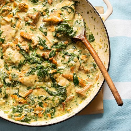 Blanc de Poulet aux Épinards et à la Crème